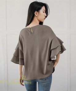 シャツ・ブラウス | ブラウス レディース  6色 きれいめ 40代 春秋 上品 無地 ブラウス 半袖 ゆったり オシャレ 韓国風 通勤 30代 50代 大人 カジュアル お出かけ 着痩せ 夏物