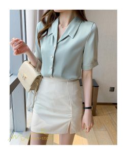 シャツ・ブラウス | シャツ Tシャツ ブラウス レディース 無地 半袖 春 夏 トップス 秋 Vネック フォーマル オフィス 可愛い おしゃれ カジュアル サマー トップス 秋 半袖シャツ