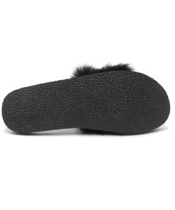 サンダル | ファーレディースミュール ぺたんこ スリッパ 韓国