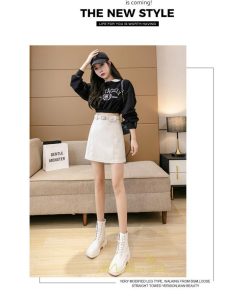 スカート | ミニレディース レザー ハイウエスト フェイクレザー ミニ丈 ショート セクシー Aライン ベルト付き 可愛い お出かけ 二次会 キレイめ　 女子会 デート