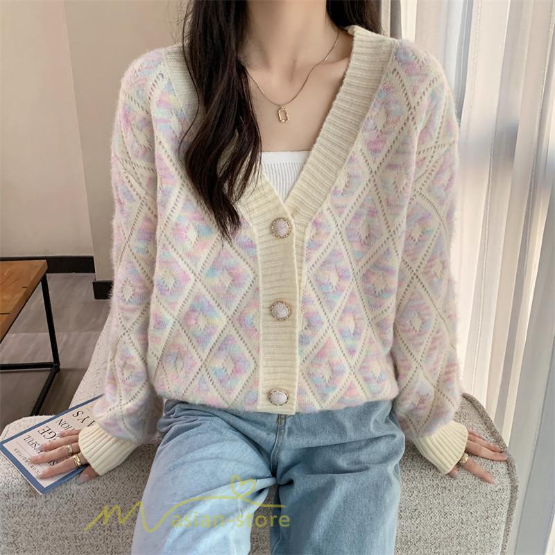 カーディガン | 2022秋冬ニットアウター レディース ニットニット セーター 長袖 羽織り フロントボタン 可愛い トップス 通学通勤 20代40代