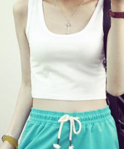 Tシャツ・カットソー | Uネック インナー ショート丈 タンクトップ レディース スポーツウェア ノースリーブ 春夏 トップス タイト コットン