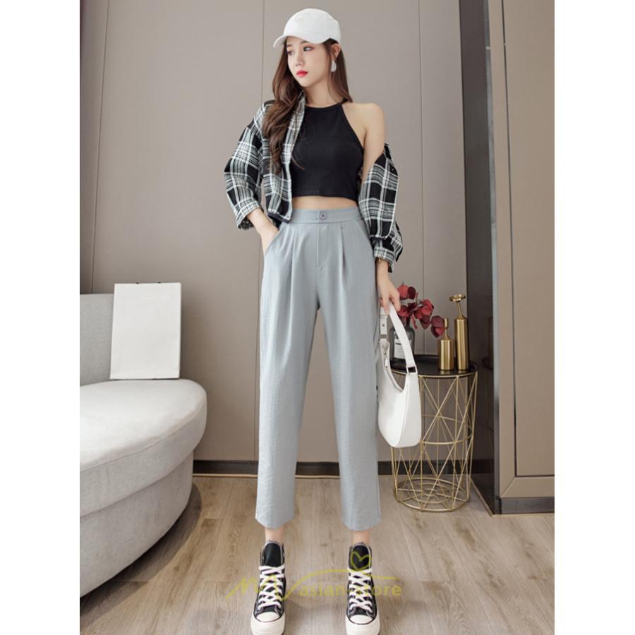 チノ・テーパード・ジョガー・スキニーパン | テーパードパンツ レディース ボトムス パンツ 麻綿風 チノパン 涼しい 接触冷感 ウエストゴム 夏パンツ 九分丈 春夏秋 可愛い 20代30代 無地 スリム 40代 大人