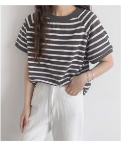 ｔシャツ・カットソー | カットソー チュニック レディース トップス 体型カバー シンプル Tシャツ きれいめ ストライプ柄 半袖 夏物 カジュアル 20代30代40代50代 ゆったり 通勤通学