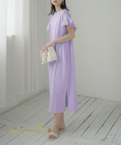 ミディアム | ワンピース Tシャツ レディース カットソー 無地 半袖 膝丈 サマー 40代 カジュアル 夏ワンピース 20代 30代 春 Aラインワンピース 夏 ゆったり 秋 落ち感