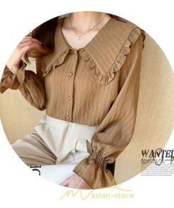 シャツ・ブラウス | ブラウス シャツ レディース 40代 上品 ブラウス きれいめ 通勤 OL ビジネス ゆったり 白  コーヒー ホワイト 秋 シフォン 夏 上品 秋コーデ 着痩せ