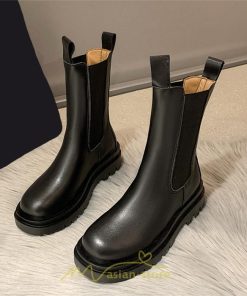 ミドルブーツ | ブーツ レディース グランドトゥ サイドゴア 裏起毛 痛くない 履きやすい 柔らかい 滑らない 通勤 通学 オフィス 美脚 2022新作 OL アウトドア