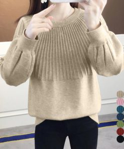ニット・セーター | 求心編みニットトップスパフスリーブ 韓国