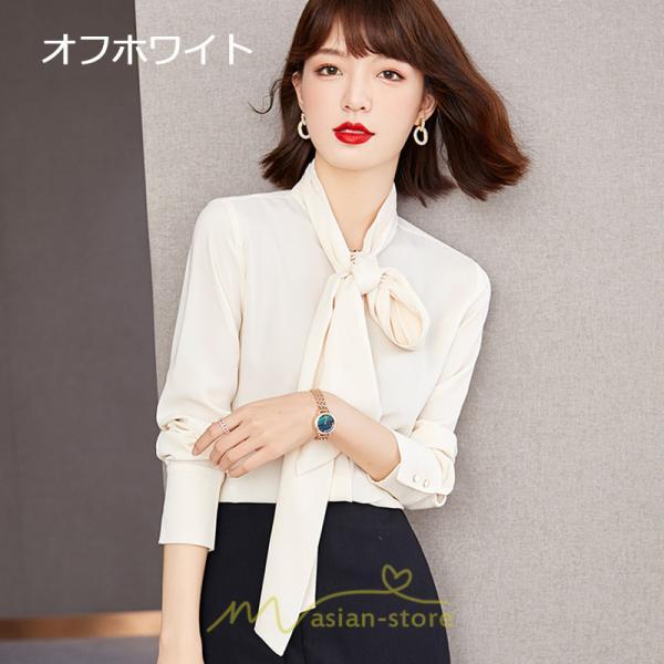 シャツ・ブラウス | ブラウス シャツ 秋 秋服 レディース リボン 春 秋 新作 シフォン 長袖 ゆったり 可愛い お出かけ カジュアル キレイめ エレガント おしゃれ 通勤