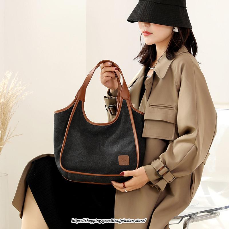 女性用バッグ | トートバッグ レディース 軽い キャンバス 帆布 肩掛け おしゃれ 大容量 軽量 通勤 通学 お出かけ カジュアル 9色展開 キレイめ 大学生