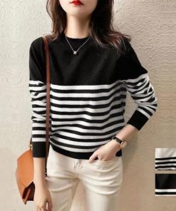 ニット・セーター | ボーダー柄 ニットセータ ラウンドネック