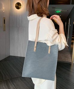 ハンドバッグ | クロコ 2way スクエアバッグ 肩かけバッグ 縦型 レディース 型押し レザーバッグ 手提げバッグ トートバッグ 縦長 A4