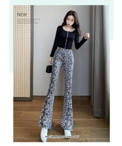 チノ・テーパード・ジョガー・スキニーパン | パンツ レディース フレアパンツ ロングパンツ ヒョウ柄 トレンド カジュアル ハイウエスト スキニーパンツ お出かけ おしゃれ トレンド かわいい 楽ちん
