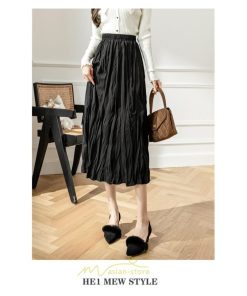 スカート | ロング 秋 秋服 レディース ボトムス ロングフレア プリーツ裏地付き キレイめ オシャレ 着痩せ 可愛い ウエストゴム フェミニン