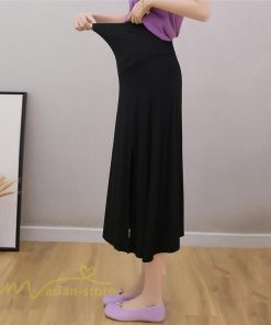 スカート | マタニティ スカートプリーツマタニティロング丈 ミモレ丈 裾口スリット 春 夏 マタニティウェア ウエスト調整 無地 産前産後 着痩せ 上品