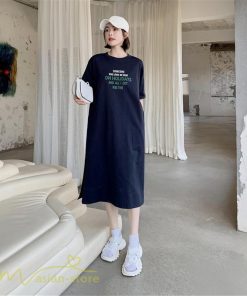 マキシ | ワンピース レディース Tシャツワンピース カットソー ロングTシャツ 夏新作 英字 半袖ワンピ ロングワンピ 大きいサイズ 体型カバー サマー 裾口スリット 夏物