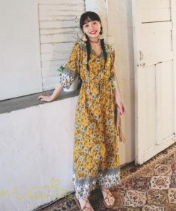 マキシ | マキシワンピース 春 夏 秋 レディース ワンピース 旅行 7分袖 カジュアル ロングワンピース 40代 花柄 旅行着 ゆったり 20代30代 Aラインワンピース お出かけ