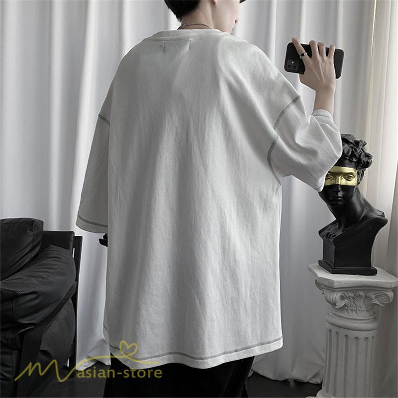 Tシャツ | 半袖メンズ カットソー ゆったり 半袖 カジュアル おしゃれ カジュアル 夏新作 体型カバー シンプル 30代 カッコウイイ ポケット 20代 無地