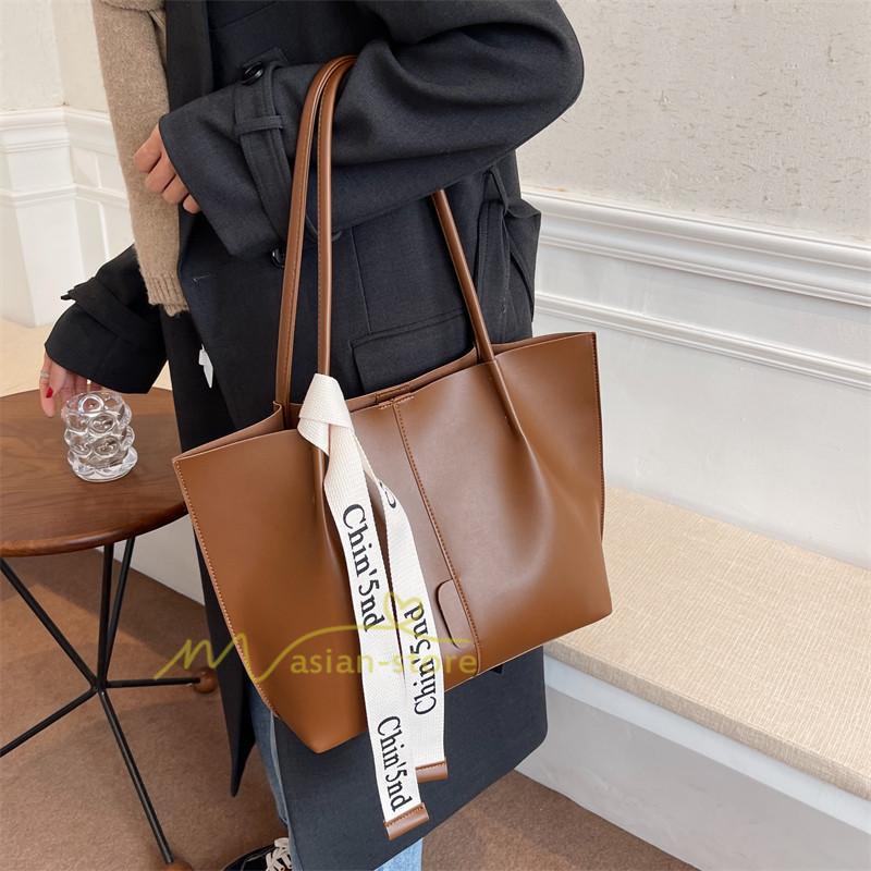 女性用バッグ | トートバッグ レディース A4 大容量 手提げ 鞄 おしゃれ PUレザー 通勤通学 無地 シンプル オフィス 上品 20代30代40代 お出かけ ビジネスバッグ ポーチ付き