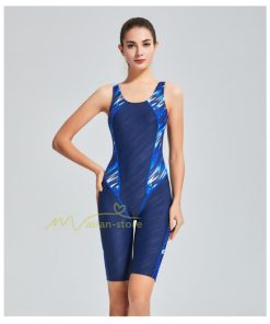水着 | フィットネス プリント レディース フィットネスオールインワン 体系カバー スリムデザイン 競泳用 体型カバー 練習用 ワンピーストレーニング
