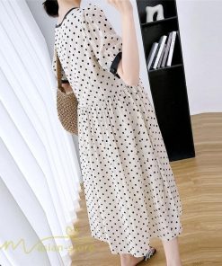 ワンピース | マタニティレディース 着痩せ ドット柄 Aライン半袖 ゆったり マタニティウェア 上品 産前 サマー おしゃれ お出かけ 妊婦服