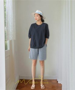 シャツ・ブラウス | ブラウス トップス ｔシャツ 半袖 体型カバー レディース シャツ 20代 30代 40代 ママ 50代 60代 大人 無地 ファッション 夏服 新作 2022 綿麻 ゆったり 丸首