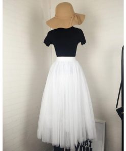 スカート | ロングチュールハイウエストフレアレディース 無地 きれいめ ウエストゴム 通勤通学 可愛い S M L 上品 着痩せ