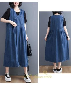 オーバーオール サロペット | デニム サロペット スカート オーバーオール ジャンパースカート レディース ワンピース 可愛い 夏秋 ロング オシャレ ポケット付き オールインワン