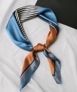 その他小物 | シルク風スカーフ 首巻き 配色バンダナ