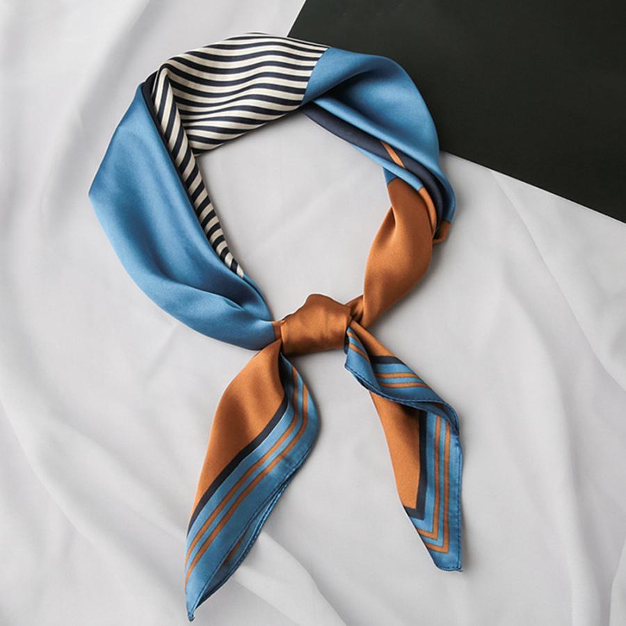 その他小物 | シルク風スカーフ 首巻き 配色バンダナ