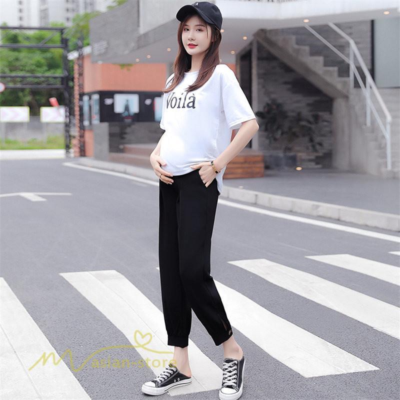 パンツ レギンス | マタニティパンツ レディース 妊婦服 テーパードパンツ 着痩せ 無地 マタニティウェア カジュアル 大きいサイズ 薄手 ウエスト調整 夏 マタニティ パンツ 春