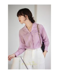 シャツ・ブラウス | ブラウス トップス レディース Vネック秋 蝶結び 可愛い トップス きれいめ フォーマル 上品 通勤 OL 20代30代40代50代 高品質 フェミニン