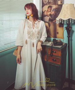 マキシ | リゾートワンピース レディース サマードレス ロング 五分袖 沖縄 旅行用 大人 20代 30代 40代 可愛い バカンス ふんわり フェミニン お洒落 民族風