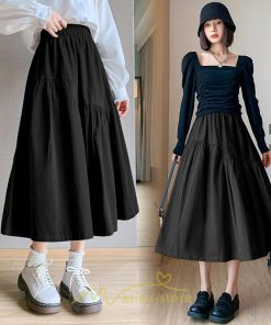 スカート | フレア フレアマキシ ロングコットン ウエストゴム マキシロング夏 秋服 ナチュラル 夏服