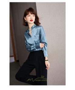 シャツ・ブラウス | ブラウス 長袖 レディース おしゃれ トップス シフォンブラウス ｖネック オフィス 通勤 ゆったり 体型カバー 秋服 可愛い オシャレ お出かけ 上品 着痩せ