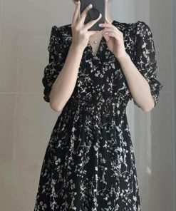 ワンピース | 花柄 フレアワンピース春夏カシュクール風