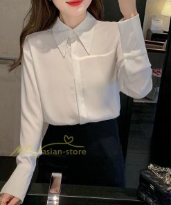 シャツ・ブラウス | ワイシャツ レディース ブラウス 長袖 おしゃれ オフィス 通勤 事務服 仕事 ビジネス 20代30代40代50代 お出かけ 韓国ファッション 着痩せ カジュアル 通学