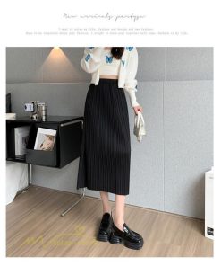 スカート | ロングレディース 無地 秋冬 コーデ カジュアル ウエストゴム きれいめ 可愛い 裾口スリット OL ビジネス 20代 30代 大人 40代 オフィス