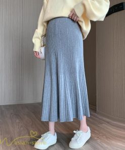 スカート | マタニティゆったり きれいめ ママ 秋冬 マタニティウェア ハイウエスト 体型カバー ウエスト調整 おしゃれ ニット産前産後 妊婦服