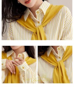 シャツ・ブラウス | ブラウス トップス レディース シフォン ボーダー柄 フォーマル スーツ インナー オフィス カジュアル 入学式 入園式 卒業式 母 七五三 受験 ママ 卒園式