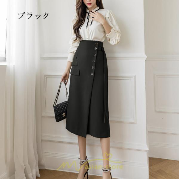スカート | レディース ボトムス ロング丈 ミモレ丈 Aライン 楽チン 大人 きれいめ 20代 30代 40代 通勤 脚長効果 OL オシャレ 上品 ビジネス オフィス