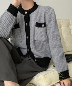 カーディガン | 2022秋冬ニットショート丈 レディース フロントボタン 羽織り ポケット アウター ニット セーター 大人 20代40代 やさしい 通学通勤 長袖