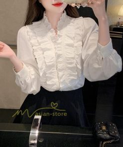 シャツ・ブラウス | ブラウス レディース 長袖 フォーマル 白 オフィス 無地 シャツ ビジネス フリル おしゃれ 入学式 卒業式 上品 お出かけ 面接 カジュアル 20代30代40代 きれいめ