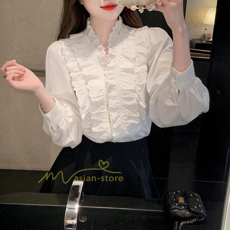 シャツ・ブラウス | ブラウス レディース 長袖 フォーマル 白 オフィス 無地 シャツ ビジネス フリル おしゃれ 入学式 卒業式 上品 お出かけ 面接 カジュアル 20代30代40代 きれいめ