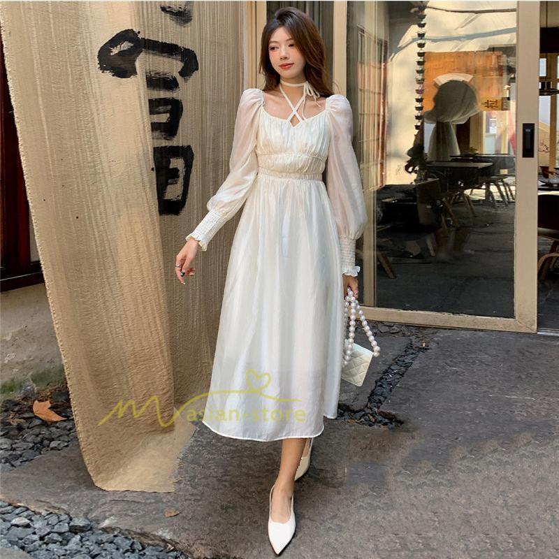 マキシ | ワンピース レディース 夏 40代 きれいめ 膝丈ワンピース 長袖 ワンピ フリル ロング丈ワンピ オシャレ 着痩せ 新作 カジュアル 上品 エレガント お出かけ