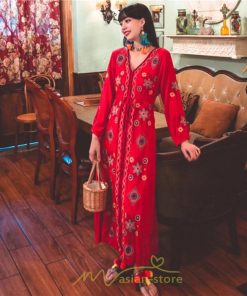 マキシ | ワンピース 長袖 レディース ロング丈 マキシ丈 綿麻 コットン リネン Aライン ゆったり 体型カバー 大人 可愛い 海外旅行 秋 夏 エスニック ナチュラル 春