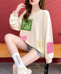 パーカー | トレーナー Tシャツ レディース 切り替え スウェット 春 長袖 おしゃれ 秋 冬 20代30代40代50代 コットン デート カジュアル 可愛い 女子会 お出かけ