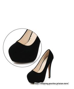 パンプス | 22.5cm-28cmハイヒール厚底ラウンドトゥ ストラップなし レディースシューズ ピンヒール 大きいサイズ 上品 大人 パーティー