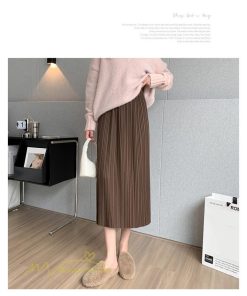 スカート | ロングレディース 無地 秋冬 コーデ カジュアル ウエストゴム きれいめ 可愛い 裾口スリット OL ビジネス 20代 30代 大人 40代 オフィス