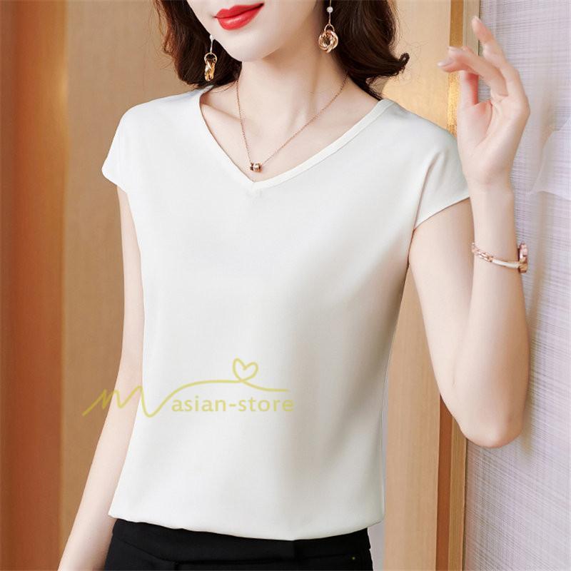 tシャツ・カットソー | Tシャツ レディース チュニック 春 夏 春夏 チュニックTシャツ カットソー 半袖 20代30代40代50代 ママ シンプル カシュクール お出かけ カジュアル インナー